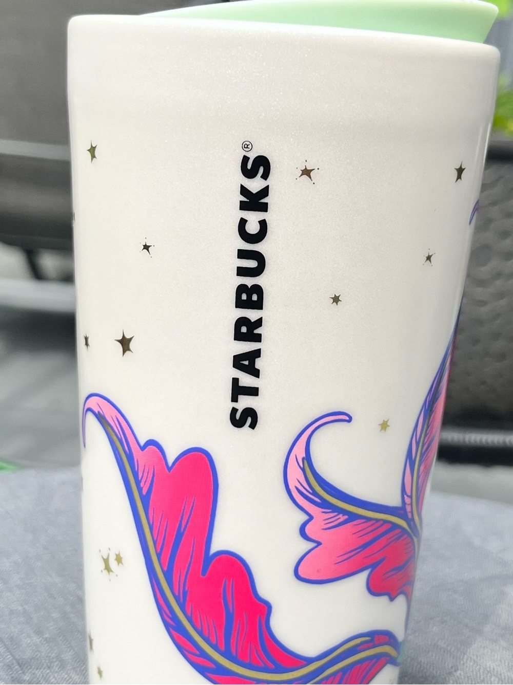 2015 Starbucks Peacock Siren Ceramic Travel Mug 12 oz With Lid *Brand new - Picture 14 of 15